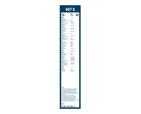 Essuie-glaces Bosch Twin 607S - Longueur : 600/475 mm - Jeu de balais d'essuie-glace avant, Image 7