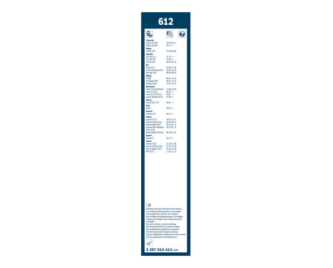 Essuie-glaces Bosch Twin 612 - Longueur : 600/400 mm - jeu de balais d'essuie-glace pour, Image 3