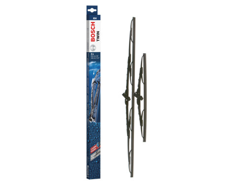 Essuie-glaces Bosch Twin 654 - Longueur : 650/340 mm - Jeu de balais d'essuie-glace avant