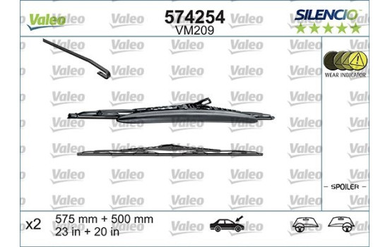 Balai d'essuie-glace SILENCIO CONVENTIONAL SET 574254 Valeo, Image 2