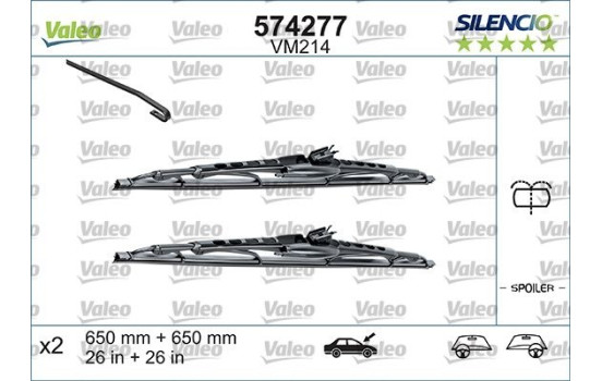 Balai d'essuie-glace SILENCIO CONVENTIONAL SET 574292 Valeo, Image 2