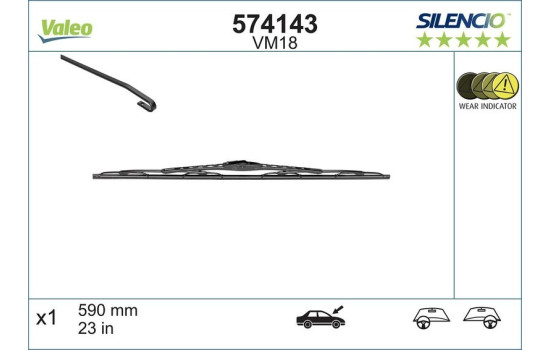 Balai d'essuie-glace SILENCIO CONVENTIONAL SINGLE 574143 Valeo, Image 3
