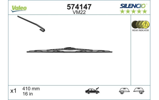 Balai d'essuie-glace SILENCIO CONVENTIONAL SINGLE 574147 Valeo, Image 3