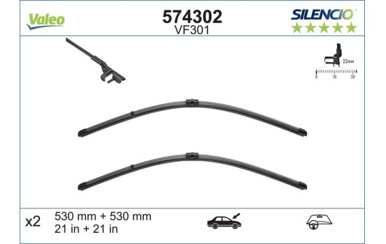Balai d'essuie-glace SILENCIO FLAT BLADE SET 574302 Valeo, Image 6