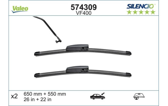 Balai d'essuie-glace SILENCIO FLAT BLADE SET 574309 Valeo, Image 3