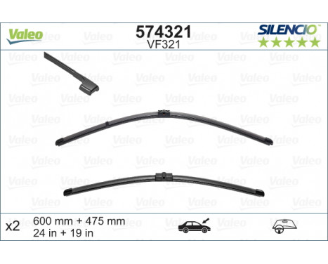 Balai d'essuie-glace SILENCIO FLAT BLADE SET 574321 Valeo, Image 4