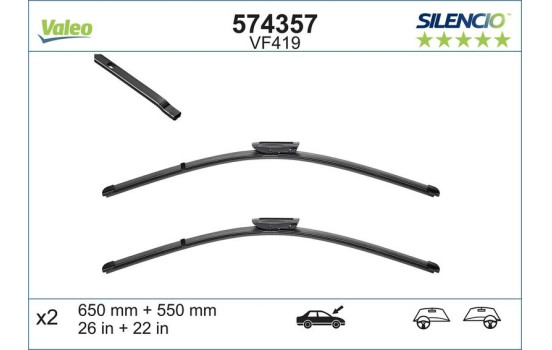 Balai d'essuie-glace SILENCIO FLAT BLADE SET 574357 Valeo, Image 7