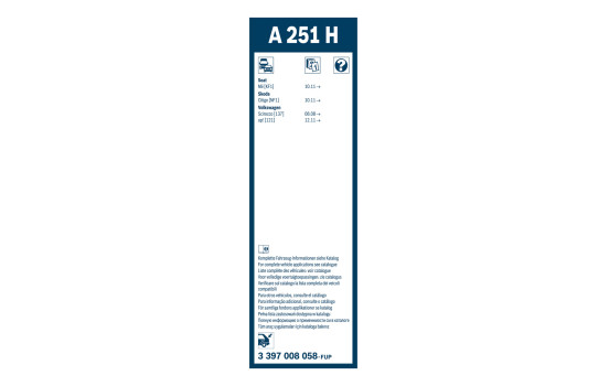 Essuie-glace arrière Bosch A251H - Longueur : 250 mm - balai d'essuie-glace arrière, Image 3