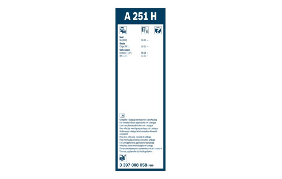 Essuie-glace arrière Bosch A251H - Longueur : 250 mm - balai d'essuie-glace arrière, Image 9