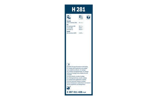 Essuie-glace arrière Bosch H281- Longueur : 280 mm - balai d'essuie-glace arrière, Image 3