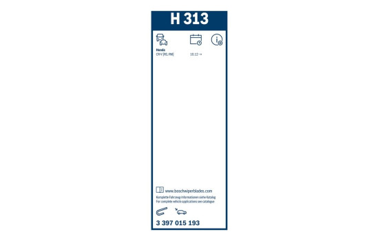 Essuie-glace arrière Bosch H313 - Longueur : 300 mm - Balai d'essuie-glace arrière, Image 10