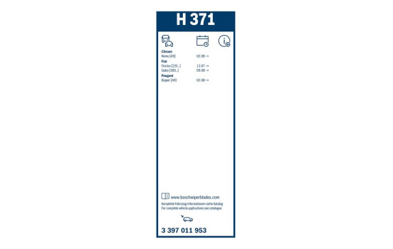 Essuie-glace arrière Bosch H371 - Longueur : 370 mm - Balai d'essuie-glace arrière, Image 10