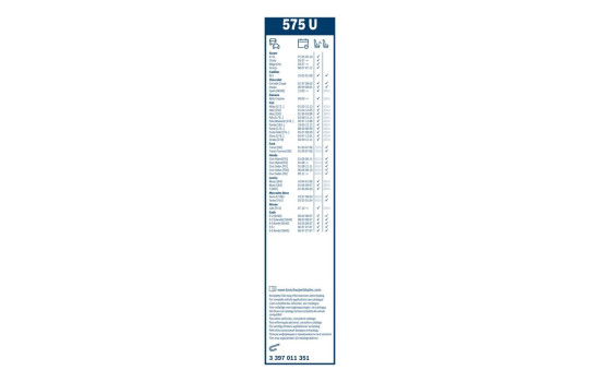 Essuie-glace Bosch Twin 575U - Longueur : 575 mm - Essuie-glace avant simple, Image 10