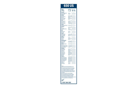 Essuie-glace Bosch Twin 650US - Longueur : 650 mm - Essuie-glace avant simple, Image 6