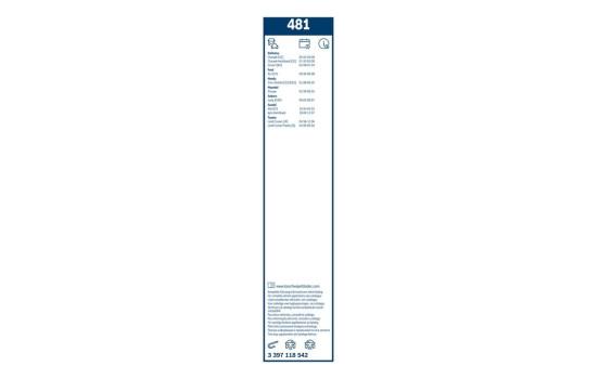 Pack économique de balais d'essuie-glace Bosch 481 + H420, Image 22