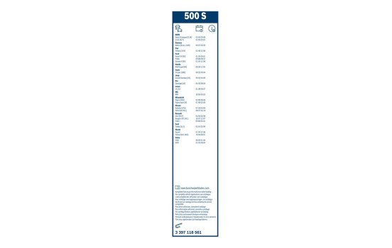 Pack économique de balais d'essuie-glace Bosch 500S + 480U, Image 18