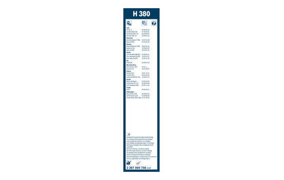 Pack économique de balais d'essuie-glace Bosch 502S + H380, Image 15