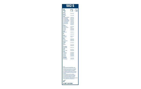 Pack économique de balais d'essuie-glace Bosch 502S + H380, Image 7