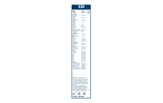 Pack économique de balais d'essuie-glace Bosch 530 + H450, Image 21