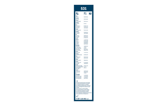 Pack économique de balais d'essuie-glace Bosch 531 + 380U, Image 15