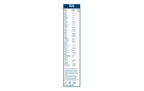 Pack économique de balais d'essuie-glace Bosch 531 + 380U, Image 22
