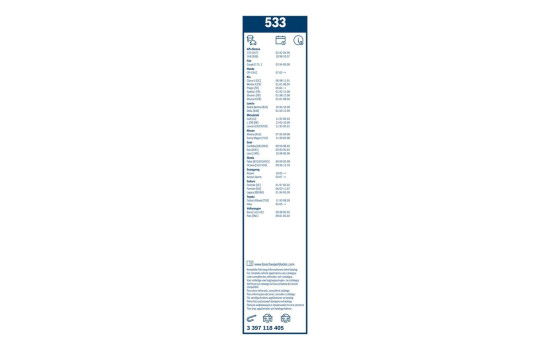 Pack économique de balais d'essuie-glace Bosch 533 + H282, Image 11