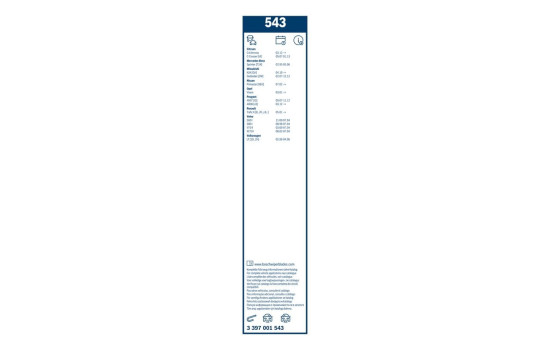 Pack économique de balais d'essuie-glace Bosch 543 + A400H, Image 7