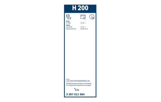 Pack économique de balais d'essuie-glace Bosch 605 + H200, Image 21