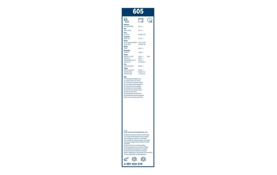 Pack économique de balais d'essuie-glace Bosch 605 + H200, Image 11