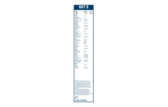 Pack économique de balais d'essuie-glace Bosch 607S + 550U, Image 21