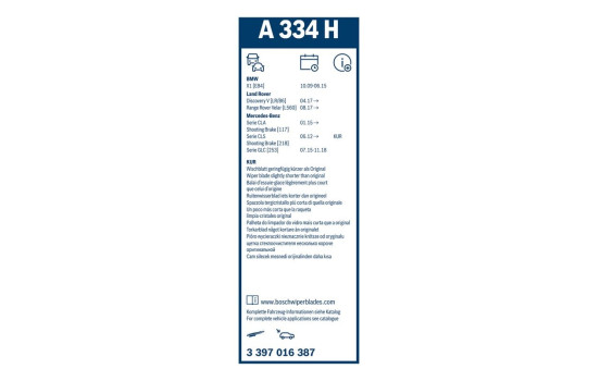 Pack économique de balais d'essuie-glace Bosch A010S + A334H, Image 26