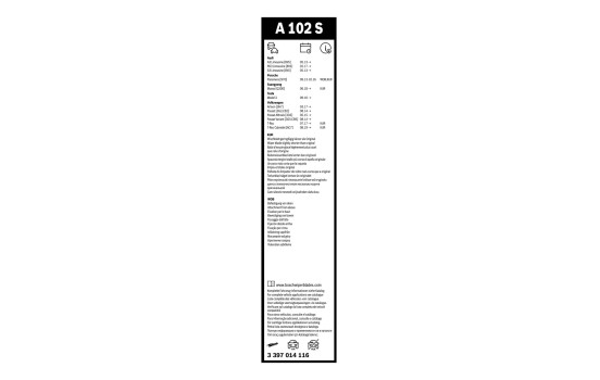 Pack économique de balais d'essuie-glace Bosch A102S + A331H, Image 15