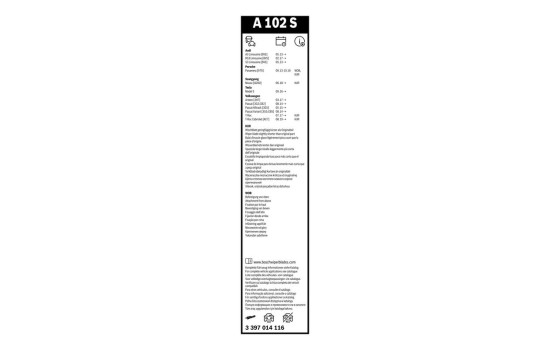 Pack économique de balais d'essuie-glace Bosch A102S + A331H, Image 26