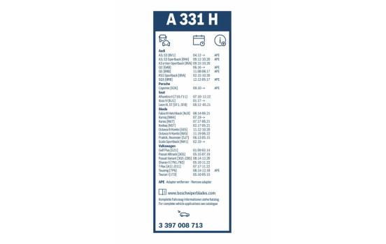 Pack économique de balais d'essuie-glace Bosch A102S + A331H, Image 11