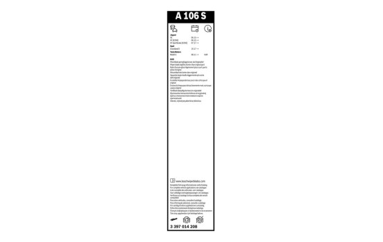 Pack économique de balais d'essuie-glace Bosch A106S + H304, Image 23