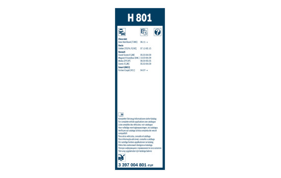Pack économique de balais d'essuie-glace Bosch A109S + H801, Image 4
