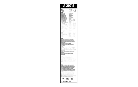 Pack économique de balais d'essuie-glace Bosch A297S + A351H, Image 15