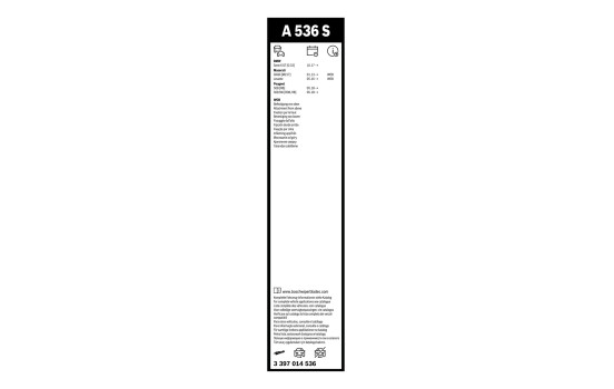 Pack économique de balais d'essuie-glace Bosch A536S + H840, Image 15