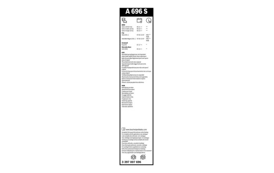 Pack économique de balais d'essuie-glace Bosch A696S + Z361, Image 19