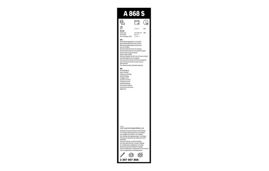 Pack économique de balais d'essuie-glace Bosch A868S + AM24H, Image 4