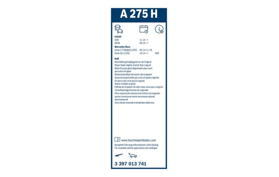 Pack économique de balais d'essuie-glace Bosch A922S + A275H, Image 22