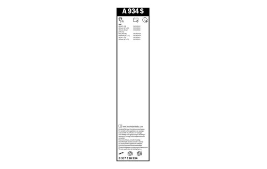 Pack économique de balais d'essuie-glace Bosch A934S + H772, Image 21