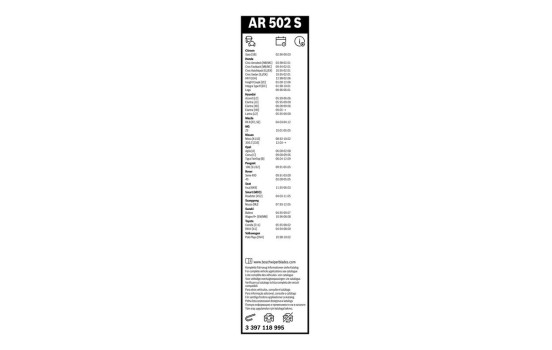 Pack économique de balais d'essuie-glace Bosch AR502S + 340U, Image 11