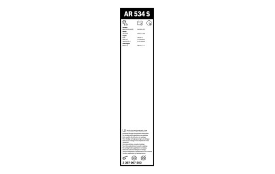 Pack économique de balais d'essuie-glace Bosch AR534S + 340U, Image 4