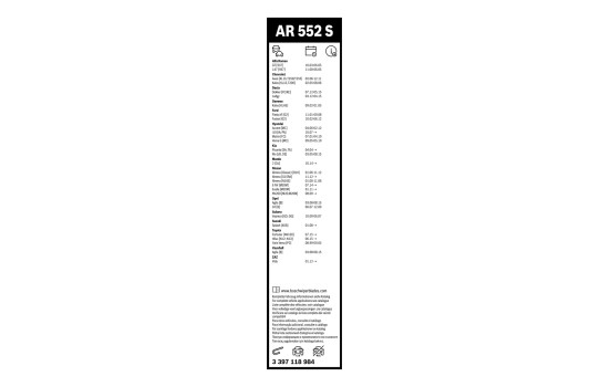 Pack économique de balais d'essuie-glace Bosch AR552S + H250, Image 4