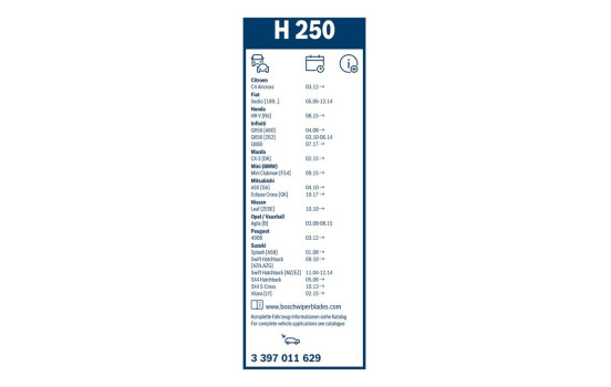 Pack économique de balais d'essuie-glace Bosch AR552S + H250, Image 25