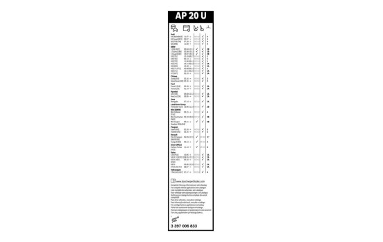 Pack économique de balais d'essuie-glace Bosch AR603S + AP20U, Image 15