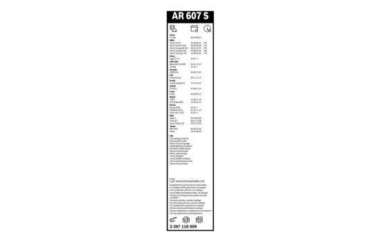 Pack économique de balais d'essuie-glace Bosch AR607S + H352, Image 12