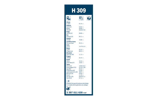Pack économique de balais d'essuie-glace Bosch AR801S + H309, Image 20