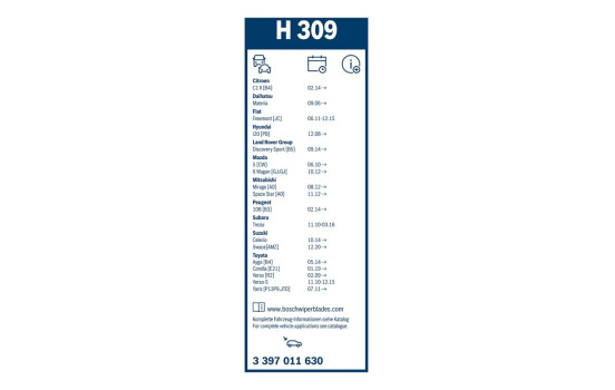 Pack économique de balais d'essuie-glace Bosch AR801S + H309, Image 25